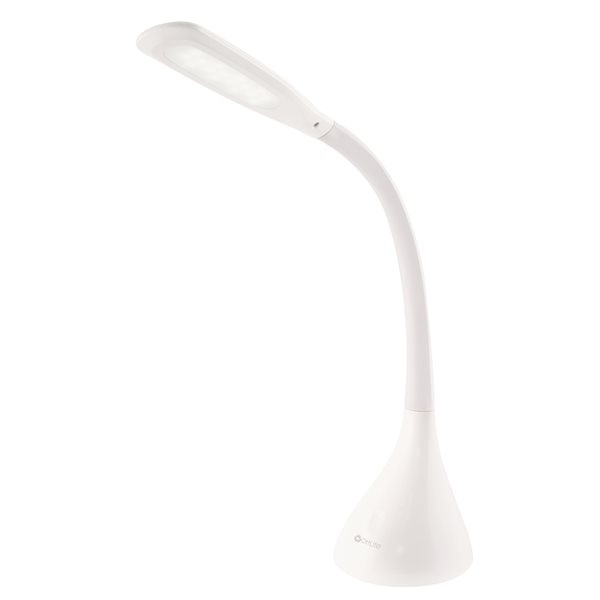 Lampe de bureau réglable à DEL de 11,5 po Creative Curves par OttLite blanc avec abat-jour en résine
