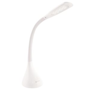 OttLite Creative Curves 11.5-in Adjustable White Touch Standard LED Desk Lamp with Resin Shade