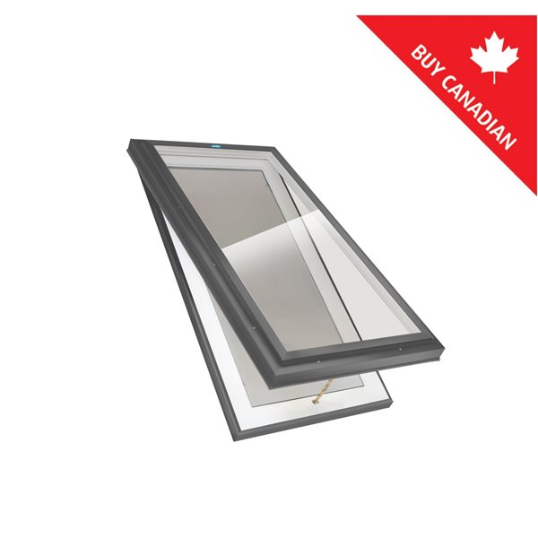 Columbia Double Glazed Bronze 34.5 x 34.5 Curb Mount Manual Venting Glass Skylight - Grey