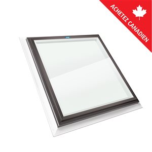 Puits de lumière fixe solin intégré 30.5 x 30.5, verre transparent LoE3 Neat, cadre brun