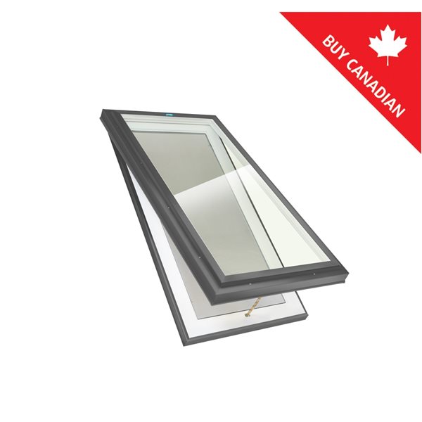 Columbia Double Glazed Neat 30.5 x 46.5 Curb Mount Manual Venting Glass Skylight - Grey