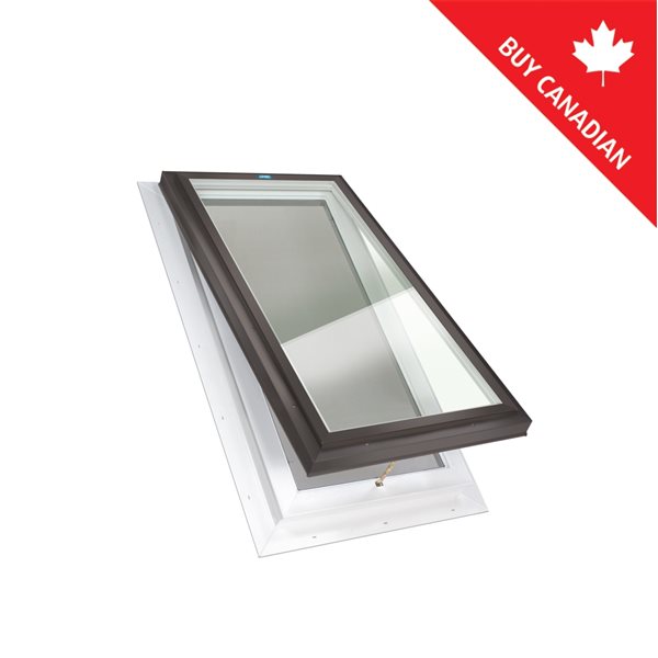 Columbia Triple Glazed Clear 22.5 x 30.5 Self Flashing Manual Venting Glass Skylight - Brown