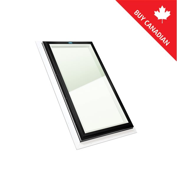 Columbia Double Glazed Clear 22.5 x 70.5 Self Flashing Glass Fixed Skylight - Black