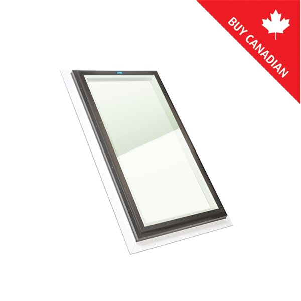 Columbia Triple Glazed Clear 22.5 x 30.5 Self Flashing Glass Fixed Skylight - Brown