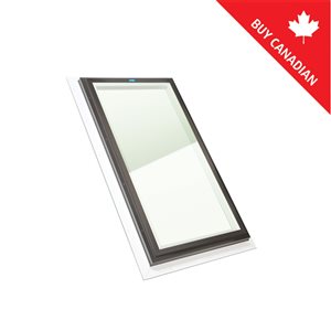 Columbia Triple Glazed Clear 22.5 x 30.5 Self Flashing Glass Fixed Skylight - Brown