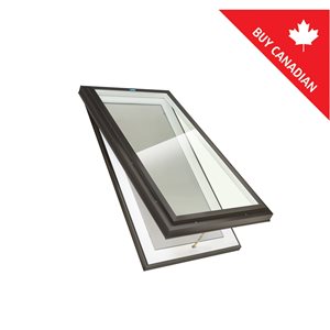 Columbia Double Glazed Neat 22.5 x 30.5 Curb Mount Manual Venting Glass Skylight - Brown