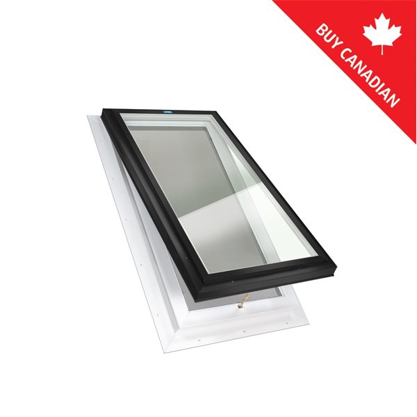 Columbia Double Glazed Neat 22.5 x 46.5 Self Flashing Manual Venting Glass Skylight - Black