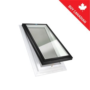 Columbia Double Glazed Neat 22.5 x 46.5 Self Flashing Manual Venting Glass Skylight - Black