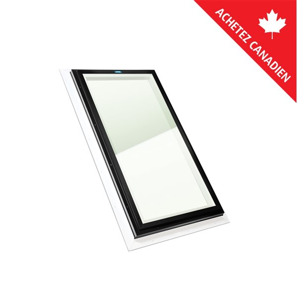 Puits de lumière fixe solin intégré 30.5 x 46.5, verre double transparent LoE3 Neat, cadre noir