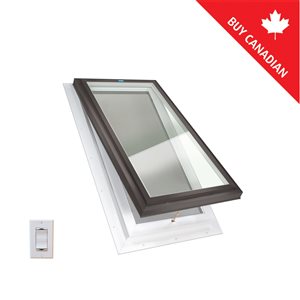 Columbia Double Glazed Clear 22.5 x 34.5 Self Flashing Standard Electric Venting Glass Skylight