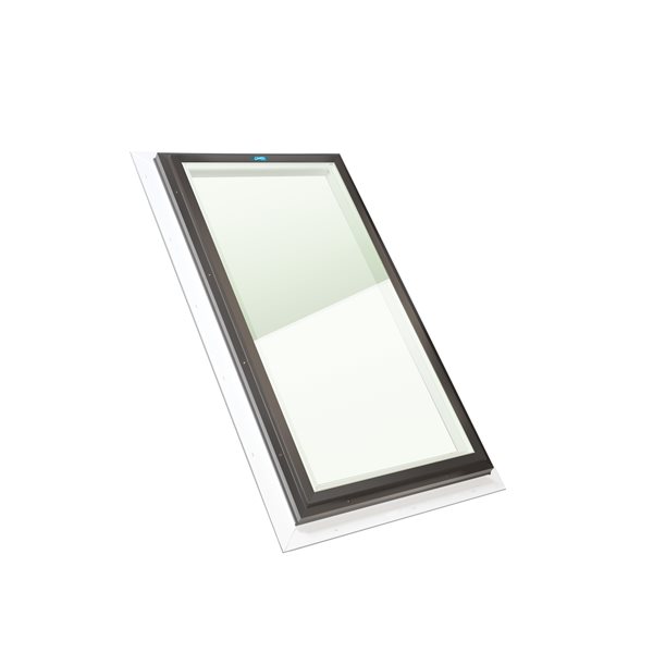 Puits de lumière fixe solin intégré 30.5 x 46.5, verre double transparent LoE3, cadre brun
