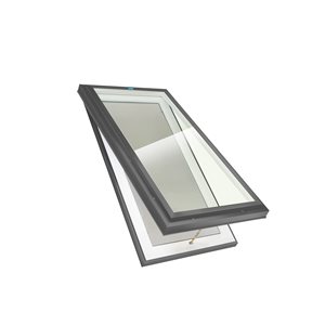 Columbia Triple Glazed Clear 22.5 x 46.5 Curb Mount Manual Venting Glass Skylight - Grey
