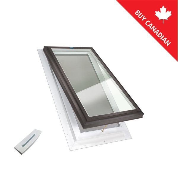 Columbia Triple Glazed Clear 22.5 x 34.5 Self Flashing Deluxe Electric Venting Glass Skylight