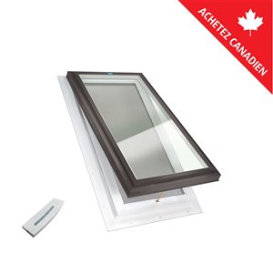 Puits de lumière solin intégré 22.5 x 34.5 ouverture électrique Deluxe, triple LoE3 - brun