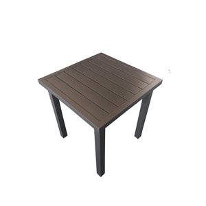 Table bistrot carrée Callao par Corriveau de 28 po x 28 po en aluminium noir