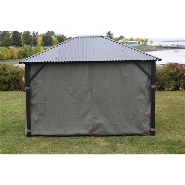 F. Corriveau International 12-ft x 16-ft Grey Plastic Gazebo Side Curtains