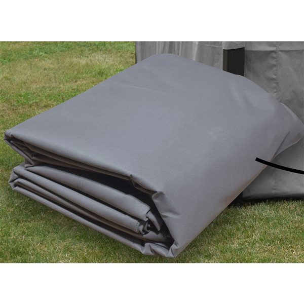 Rideaux latéraux gris pour abri de jardin F. Corriveau International de 10 pi x 12 pi en polyester