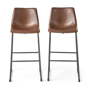 Best Selling Home Decor Cedric Vintage Brown Tall (36-in and Up) Upholstered Bar Stool - 2-Pack