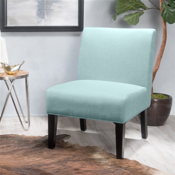 Best Selling Home Decor Kassi Modern Light Blue Polyester Slipper Chair