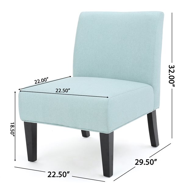 Best Selling Home Decor Kassi Modern Light Blue Polyester Slipper Chair