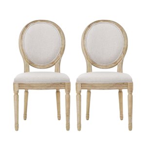 Phinnaeus Beige Fabric Dining Chair (Set of 2)