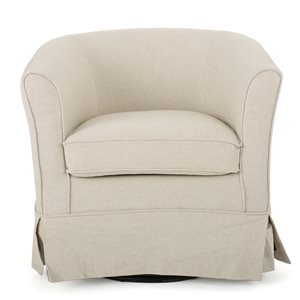 Best Selling Home Decor Cecilia Modern Beige Polyester Swivel Club Chair