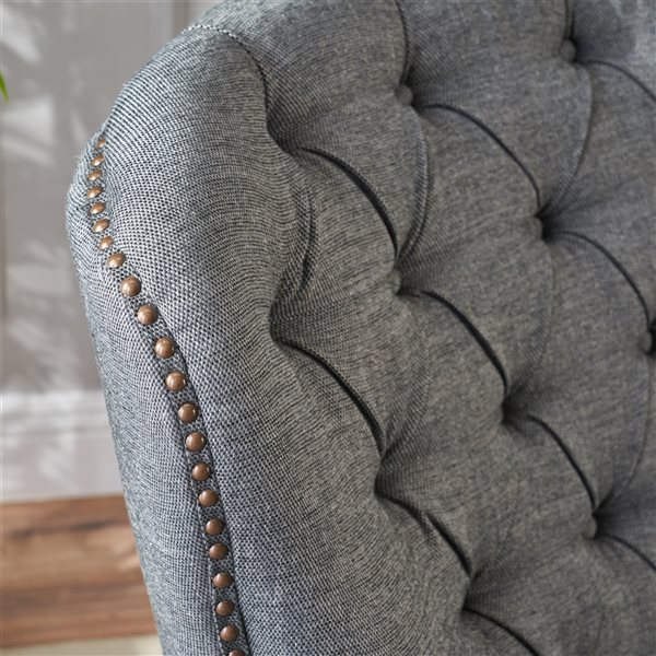 Best Selling Home Decor Tafton Modern Grey Polyester Club Chair with Ottoman