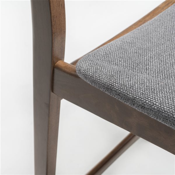 Best Selling Home Decor Gavin Dark Grey and Walnut Tall (36-in and Up) Upholstered Bar Stool - 2-Pack