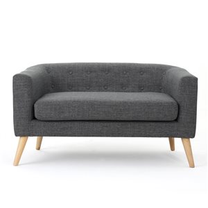 Best Selling Home Decor Bridie Midcentury Grey Polyester Loveseat