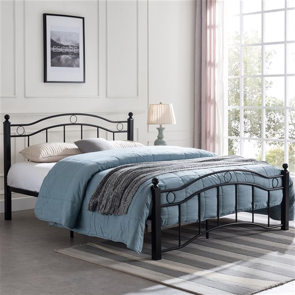 Best Selling Home Decor Bouvardia Matte Black King Bed Frame