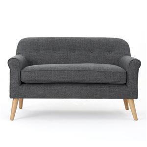Best Selling Home Décor Mariah Midcentury Grey Polyester Loveseat