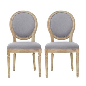 Phinnaeus Light Grey Fabric Dining Chair (Set of 2)