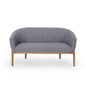 Best Selling Home Decor Galena Midcentury Grey Polyester Loveseat