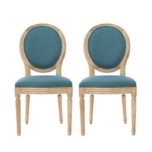 Phinnaeus Dark Teal Fabric Dining Chair (Set of 2)