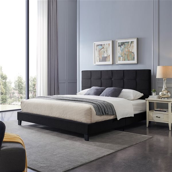 Best Selling Home Decor Eveleth Black King Platform Bed