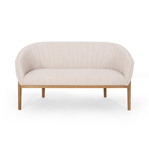 Best Selling Home Décor Galena Midcentury Beige Polyester Loveseat