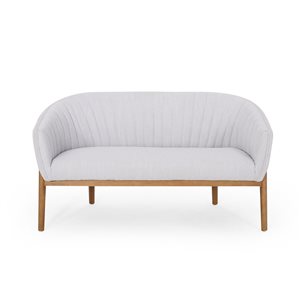 Best Selling Home Decor Galena Midcentury Light Grey Polyester Loveseat