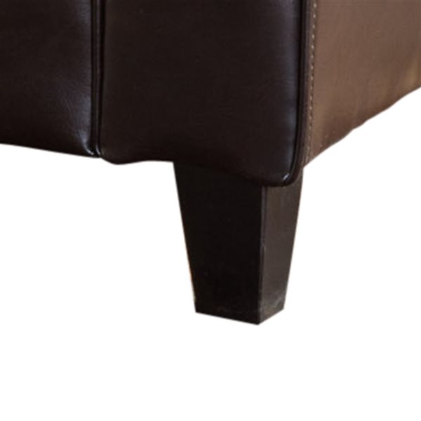 Best Selling Home Decor Keiko Modern Brown Faux Leather Rectangle ...