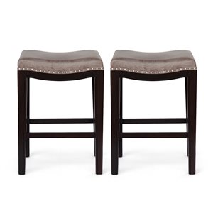 Best Selling Home Decor Tiffin Grey Counter Height (22-in to 26-in) Upholstered Bar Stool - 2-Pack