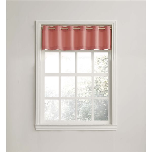 Sun Textile Montego 56-in Coral Polyester Grommet Valance
