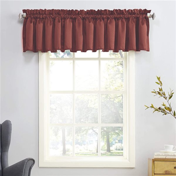 Rodless Valance Sun Textile 17-in Paprika Polyester Rod Pocket Valance 483246 | RONA