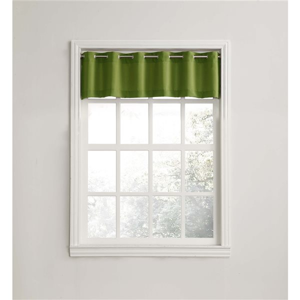 Sun Textile 14-in Spruce Green Polyester Grommet Valance