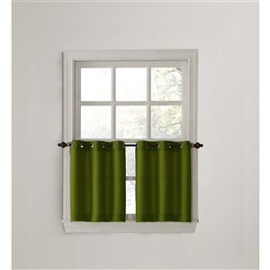 Sun Textile 24-in Spruce Green Polyester Grommet Tier Curtain