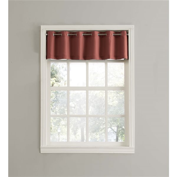 Sun Textile 14-in Paprika Polyester Grommet Valance