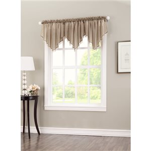 Sun Textile 24-in Taupe Polyester Rod Pocket Sheer Valance