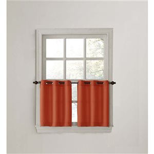 Sun Textile Montego 56-in Cayenne Polyester Grommet Tier Curtain