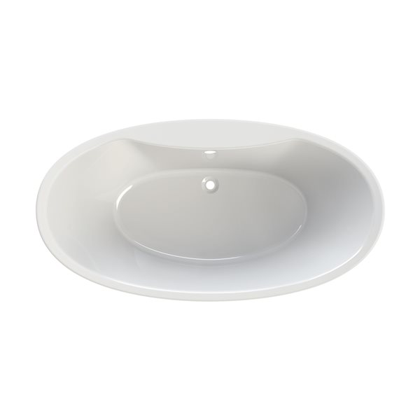 MAAX Delsia 60 x 32 x 26.5-in Oval White Acrylic Freestanding Bathtub with Back Centre Drain