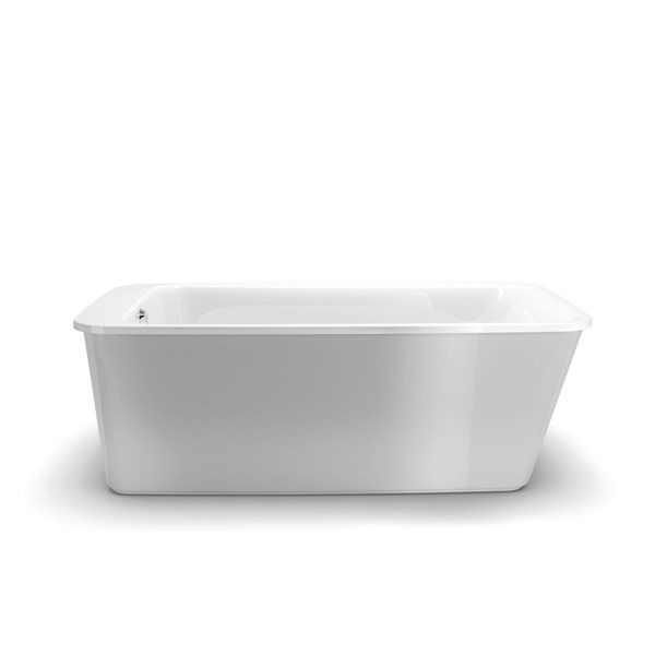 MAAX Lounge 64-in x 34-in Rectangular Sterling Silver AcrylX Freestanding Bathtub with Reversible Drain