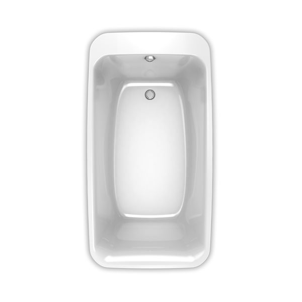 MAAX Lounge 64-in x 34-in Rectangular Sterling Silver AcrylX Freestanding Bathtub with Reversible Drain