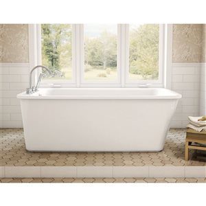 MAAX Lounge 64 x 34-in Rectangular White Acrylic Freestanding Bathtub with Reversible Drain